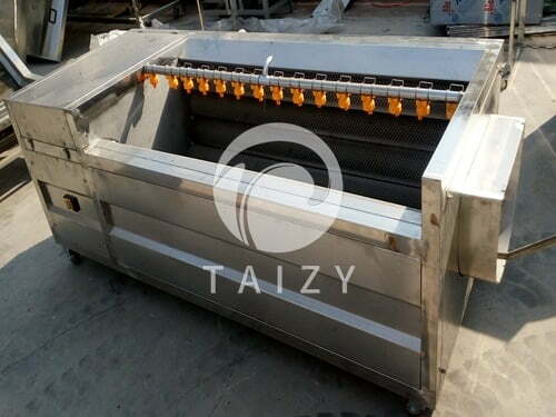 Brush washing peeling machine