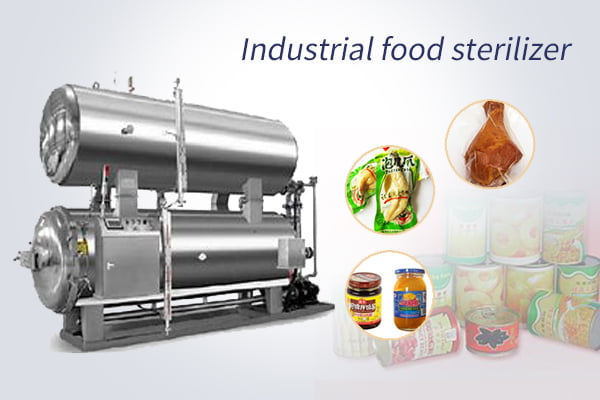 Industrial autoclave food sterilizer machine for retort pouch, canning food