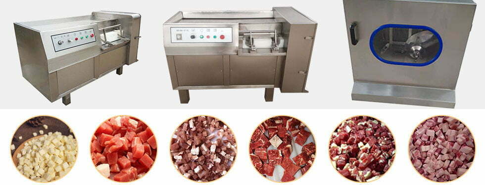 frozen meat dicing machine application