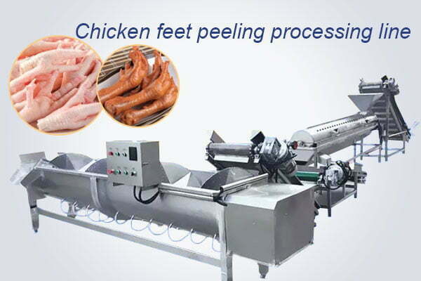 2T/H Chicken feet peeling processing line | chicken feet peeling machine