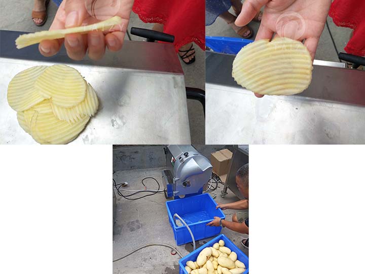 potato chips slicing machine apply scene