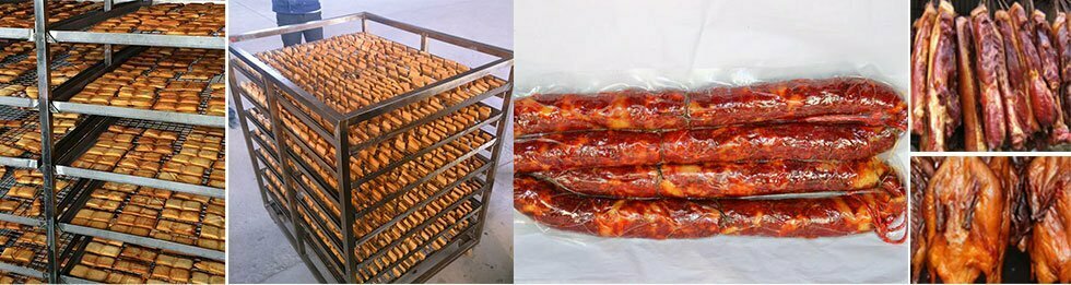 smoked meat by the sausage smoker oven
