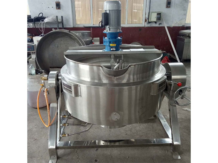 How to use gas-heated jacketed cooking pan efficiently?