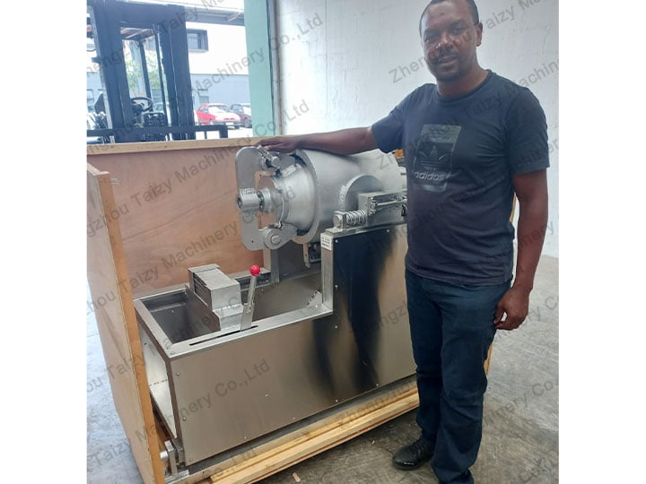 Ghana customer with corn puffing machine