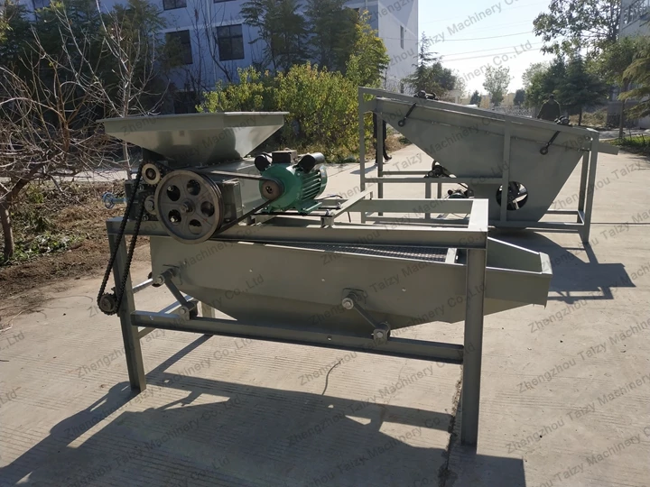 almond cracker with a shell separator machine