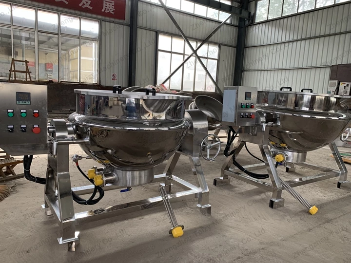 steam food cooking kettles display